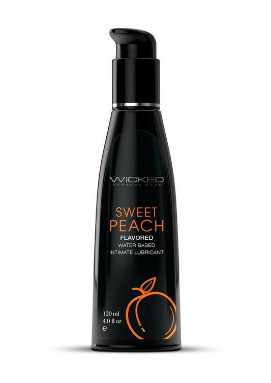 Wicked Aqua Water Based Flavored Lubricant Peach 4oz